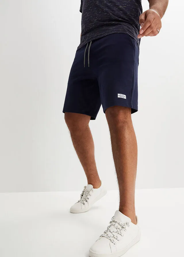 Bermudas de chándal (2 unidades) azul marino+gris jaspeado